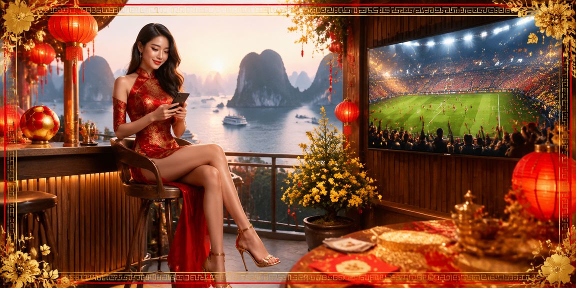 Người chơi thư giãn trải nghiệm casino mobile trên vịnh Hạ Long trong không khí lễ hội Tết